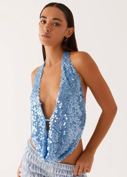 Esmee | Sequin Halter top