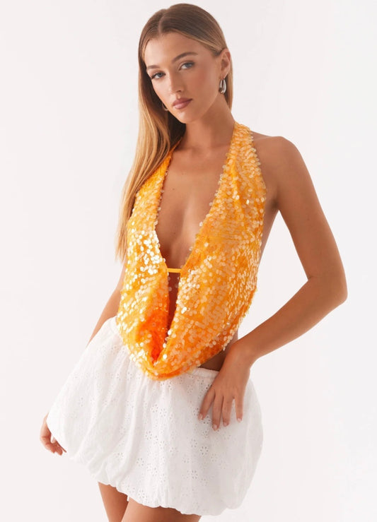 Esmee | Sequin Halter top