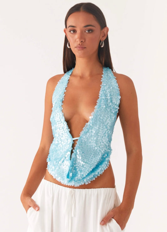 Esmee | Sequin Halter top