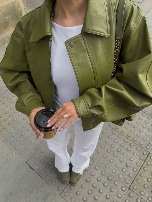Elara | Faux Leather Jacket